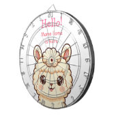 Cute lama illustratie ontwerp dartbord (Voorkant Rechts)
