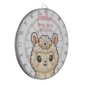 Cute lama illustratie ontwerp dartbord (Voorkant Links)