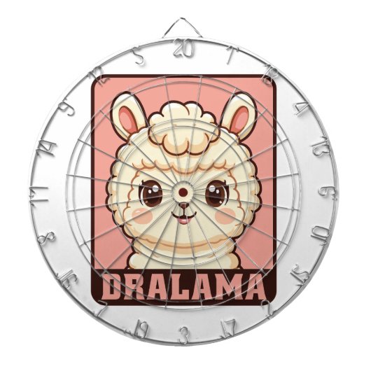 Cute lama illustratie ontwerp dartbord (Voorkant)