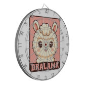 Cute lama illustratie ontwerp dartbord (Voorkant Links)