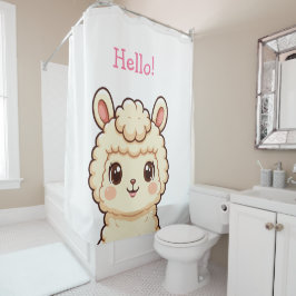 Cute lama illustratie ontwerp douchegordijn