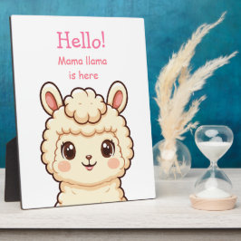 Cute lama illustratie ontwerp fotoplaat