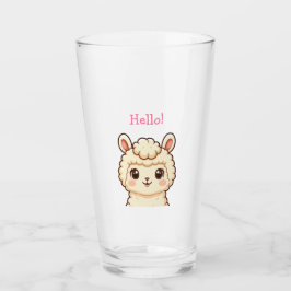 Cute lama illustratie ontwerp glas