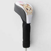 Cute lama illustratie ontwerp golfheadcover (Schuin)