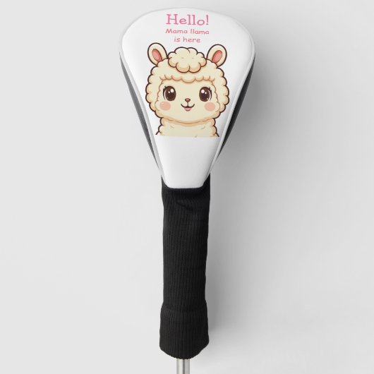 Cute lama illustratie ontwerp golfheadcover (Voorkant)