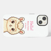 Cute lama illustratie ontwerp iPhone hoesje (Achterkant horizontaal)