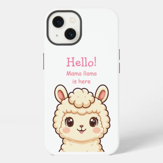 Cute lama illustratie ontwerp iPhone hoesje (Achterkant)