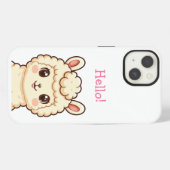 Cute lama illustratie ontwerp iPhone hoesje (Achterkant horizontaal)