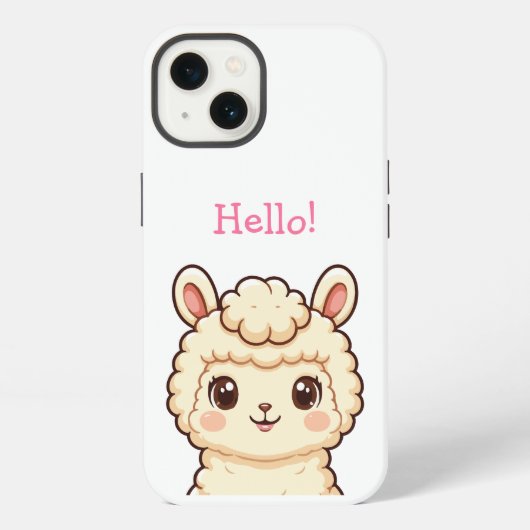 Cute lama illustratie ontwerp iPhone hoesje (Achterkant)