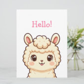 Cute lama illustratie ontwerp kaart (Staand voorkant)