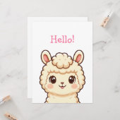 Cute lama illustratie ontwerp kaart (Voorkant / Achterkant in situ)