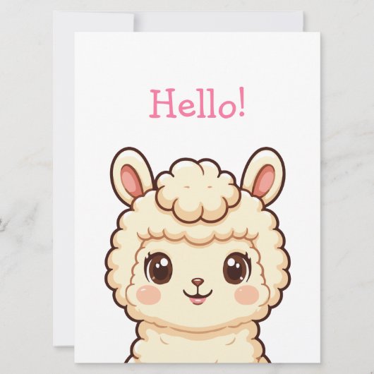 Cute lama illustratie ontwerp kaart (Voorkant)