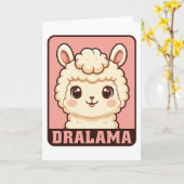 Cute lama illustratie ontwerp kaart (Gele Bloem)