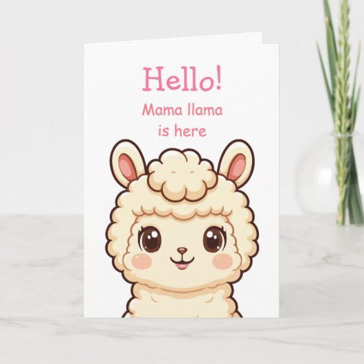 Cute lama illustratie ontwerp kaart (Voorkant)