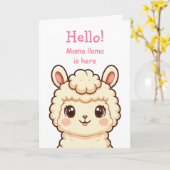 Cute lama illustratie ontwerp kaart (Gele Bloem)