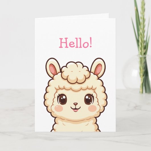 Cute lama illustratie ontwerp kaart (Voorkant)
