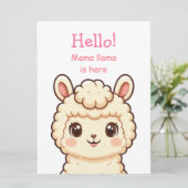 Cute lama illustratie ontwerp kaart (Staand voorkant)