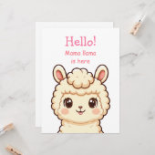 Cute lama illustratie ontwerp kaart (Voorkant / Achterkant in situ)