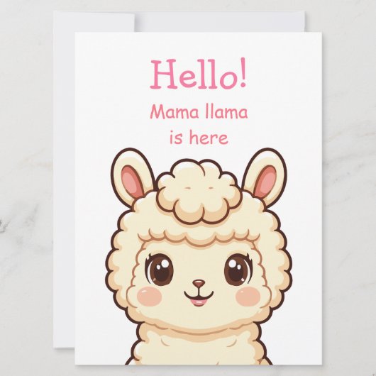 Cute lama illustratie ontwerp kaart (Voorkant)