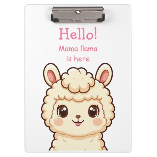Cute lama illustratie ontwerp klembord (Voorkant)