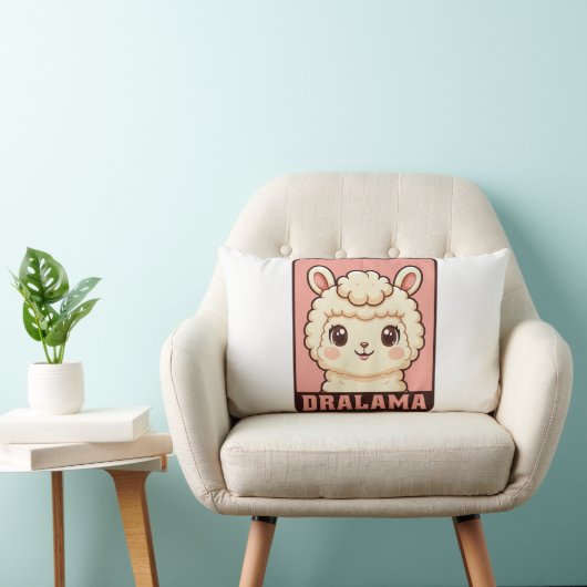 Cute lama illustratie ontwerp kussen (Stoel)