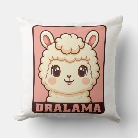 Cute lama illustratie ontwerp kussen (Voorkant)