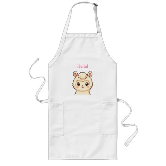Cute lama illustratie ontwerp lang schort (Voorkant)