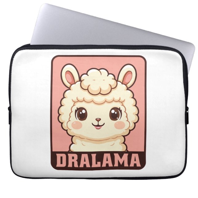 Cute lama illustratie ontwerp laptop sleeve (Voorkant)