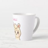 Cute lama illustratie ontwerp latte mok (Rechterhoek)