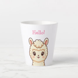 Cute lama illustratie ontwerp latte mok