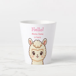 Cute lama illustratie ontwerp latte mok