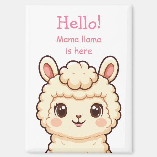 Cute lama illustratie ontwerp magneet (Voorkant)