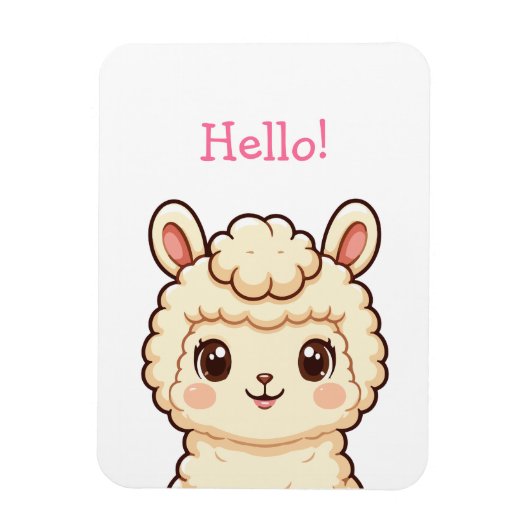 Cute lama illustratie ontwerp magneet (Verticaal)
