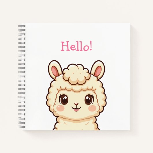 Cute lama illustratie ontwerp notitieboek (Voorkant)