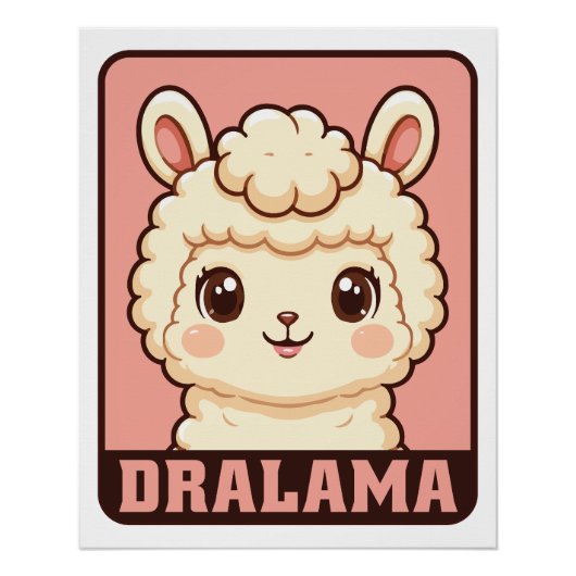 Cute lama illustratie ontwerp perfect poster (Voorkant)