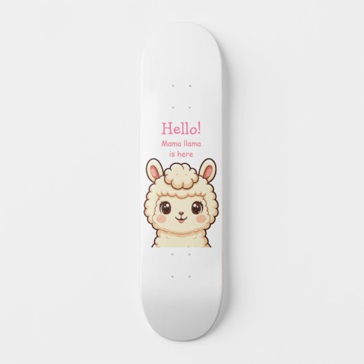 Cute lama illustratie ontwerp persoonlijk skateboard (Voorkant)
