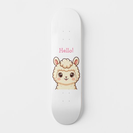 Cute lama illustratie ontwerp persoonlijk skateboard (Voorkant)
