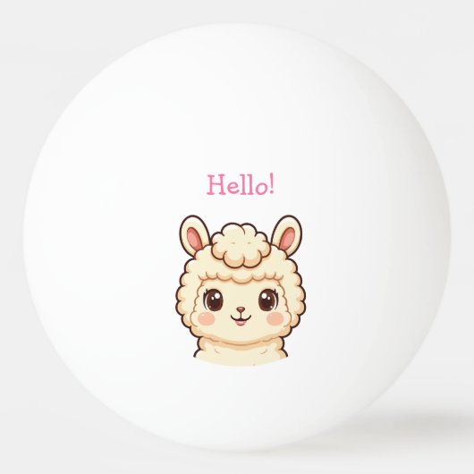 Cute lama illustratie ontwerp pingpongbal (Voorkant)