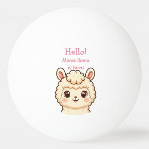 Cute lama illustratie ontwerp pingpongbal