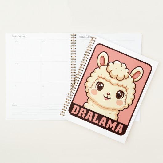 Cute lama illustratie ontwerp planner (Display)