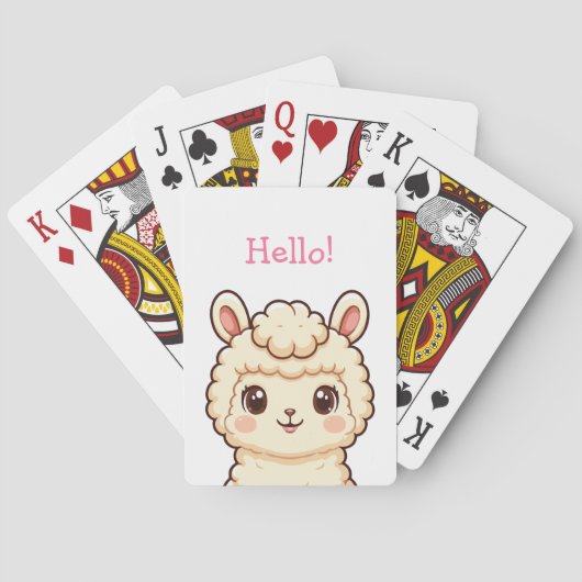Cute lama illustratie ontwerp pokerkaarten (Achterkant)