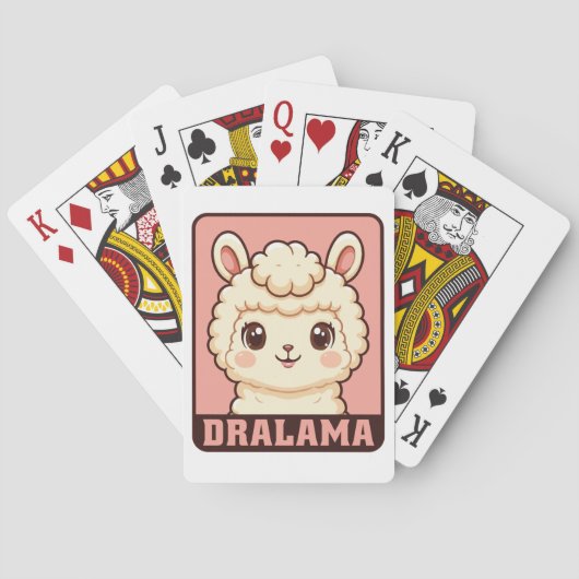 Cute lama illustratie ontwerp pokerkaarten (Achterkant)