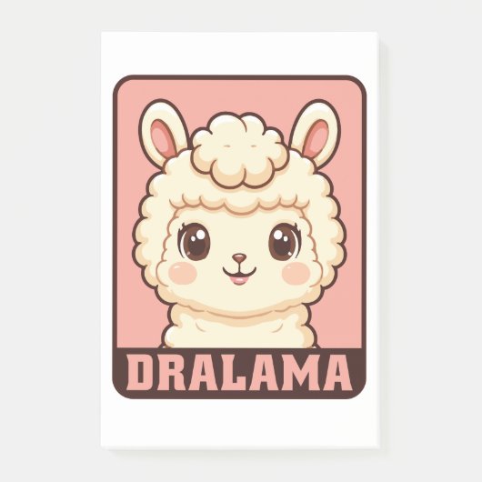 Cute lama illustratie ontwerp post-it® notes (Voorkant)