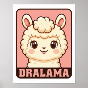 Cute lama illustratie ontwerp poster