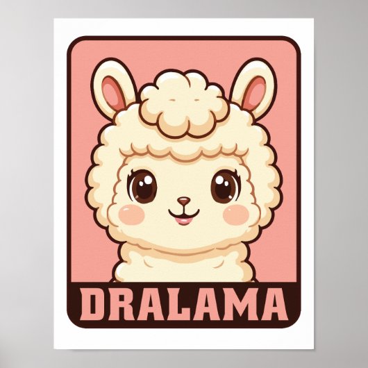 Cute lama illustratie ontwerp poster (Voorkant)
