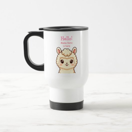 Cute lama illustratie ontwerp reisbeker (Links)