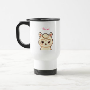 Cute lama illustratie ontwerp reisbeker