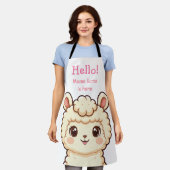 Cute lama illustratie ontwerp schort (Gedragen)