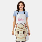 Cute lama illustratie ontwerp schort (Gedragen)