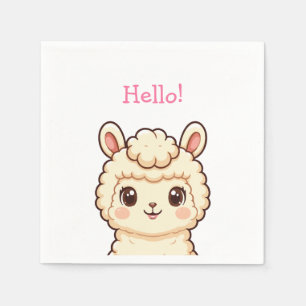 Cute lama illustratie ontwerp servet